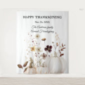 Thanksgiving Witte Pompoen Bloem Afbeelding Achter Wandkleed (Voorkant)