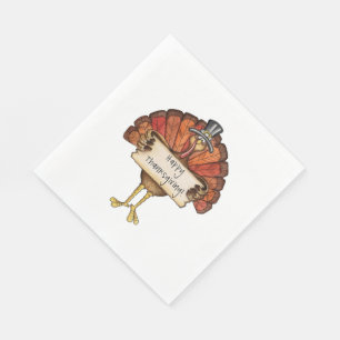 Thanksgiving/Witte standaard Luncheon Napkin/Turki Servet