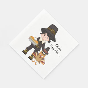 Thanksgiving/Witte standaard Luncheon Napkin/Turki Servet