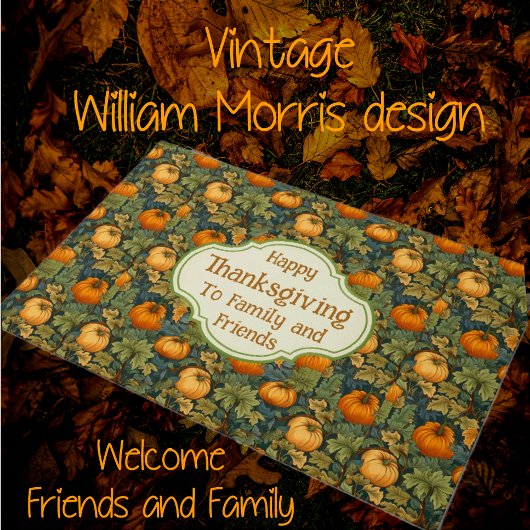 Thanksgiving WM Morris Aangepaste Herfst Pompoen Deurmat