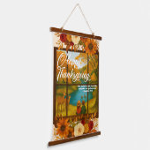 Thanksgiving Wood Topped Wall Tapestry Hangend Wandkleed (Gebogen)