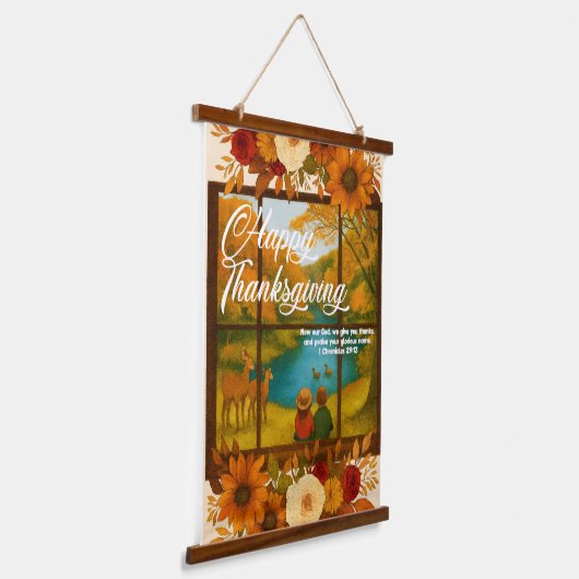 Thanksgiving Wood Topped Wall Tapestry Hangend Wandkleed (Gebogen)