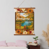 Thanksgiving Wood Topped Wall Tapestry Hangend Wandkleed (Slaapkamer)