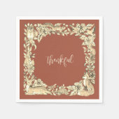 Thanksgiving Woodland Animal Rustic Herfst Copper Servet (Voorkant)