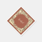 Thanksgiving Woodland Animal Rustic Herfst Copper Servet (Hoek)