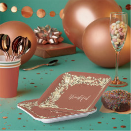 Thanksgiving Woodland Animal Rustige Herfst Koper Papieren Bordje