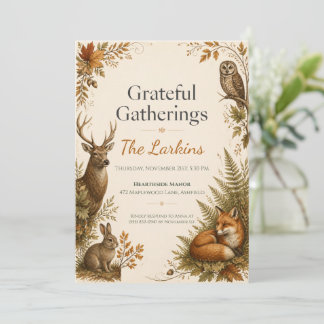 Thanksgiving Woodland Gathering Kaart