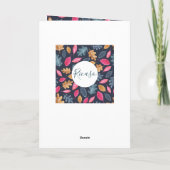 Thanksgiving Woodland Leaf Pattern Foto Feestdagen Kaart (Achterkant)