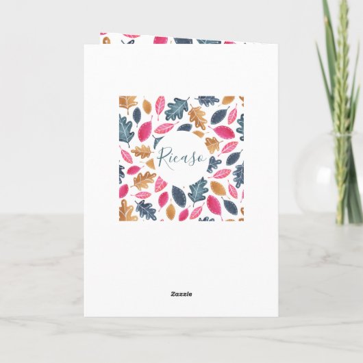 Thanksgiving Woodland Leaf Pattern Foto Feestdagen Kaart (Achterkant)