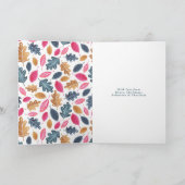 Thanksgiving Woodland Leaf Pattern Foto Feestdagen Kaart (Binnen)