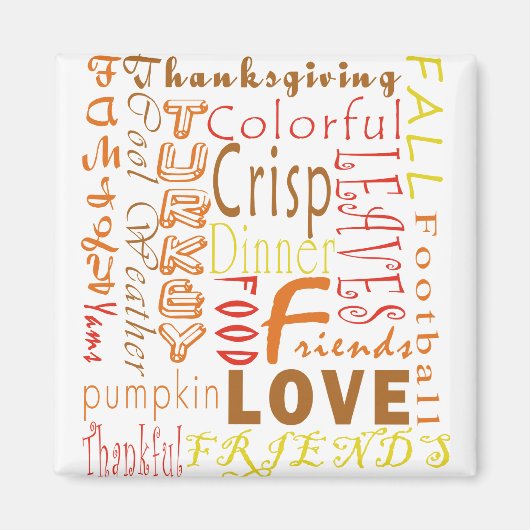 Thanksgiving woorden magneet (Voorkant)
