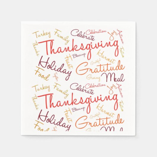 Thanksgiving woorden servet (Voorkant)