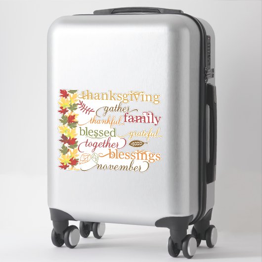 Thanksgiving woorden sticker (Koffer)
