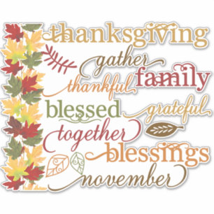 Thanksgiving woorden sticker