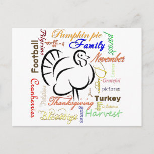Thanksgiving woorden vakantie ansichtkaart feestdagenkaart
