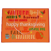 Thanksgiving Word Art/aangepast bericht op achterz Groot Cadeauzakje (Voorkant)