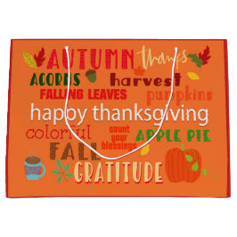 Thanksgiving Word Art/aangepast bericht op achterz Groot Cadeauzakje