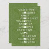  Thanksgiving Word Art in Various Colors Feestdagenkaart (Voorkant / Achterkant)