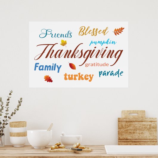 Thanksgiving Word Cloud Poster (Keuken)