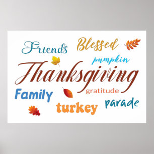 Thanksgiving Word Cloud Poster