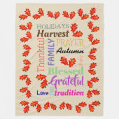 Thanksgiving Word List Fleece Blanket (Voorkant)