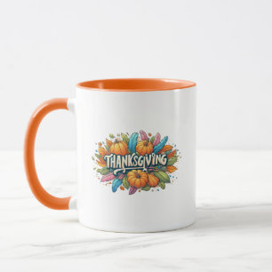 Thanksgiving Wordart Fall verlaat pompoen Mok