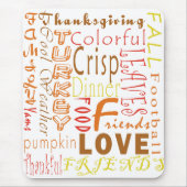 Thanksgiving Words Mousepad Muismat (Voorkant)