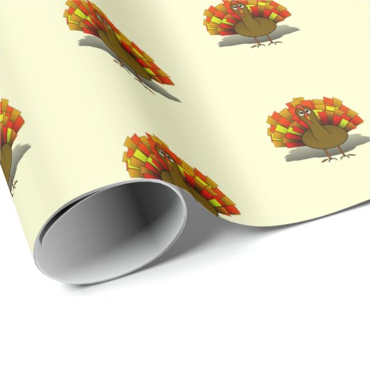 Thanksgiving Worried Turkey Cadeaupapier (Rol Hoek)