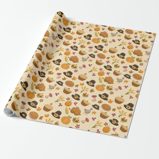 Thanksgiving Wrapping Paper Cadeaupapier (Uitgerold)