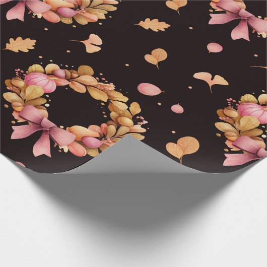 Thanksgiving Wrapping Paper - Herfstkrans Seamle Cadeaupapier (Hoek)
