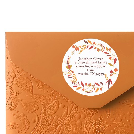 Thanksgiving Wreated Custom Company Return-adres Ronde Sticker