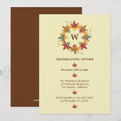 Thanksgiving Wreater Dinner Party Invitation Kaart (Voorkant / Achterkant)