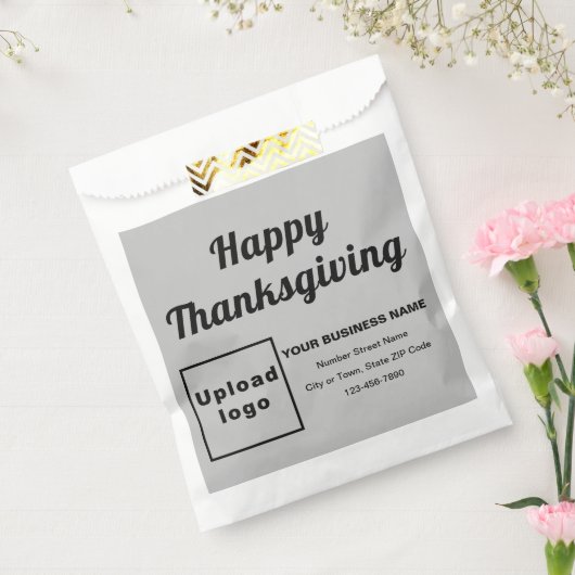 Thanksgiving - Zakelijke grijze achtergrondpapiert Bedankzakje (Gezegeld)