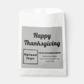 Thanksgiving - Zakelijke grijze achtergrondpapiert Bedankzakje (Voorkant)