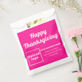 Thanksgiving Zakelijke roze achtergrondpapiertas Bedankzakje (Gezegeld)