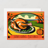 Thanksgiving zegenen feestdagenkaart (Voorkant / Achterkant)