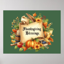 Thanksgiving zegenend Poster