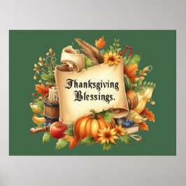 Thanksgiving zegenend Poster