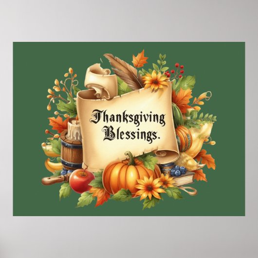 Thanksgiving zegenend Poster (Voorkant)
