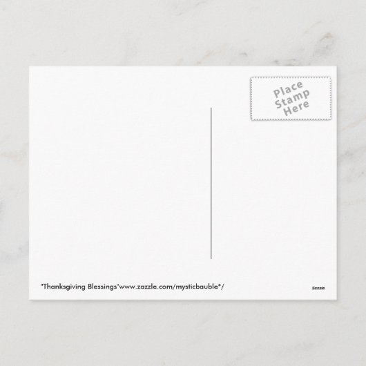 Thanksgiving zegenende Briefkaarten (Achterkant)
