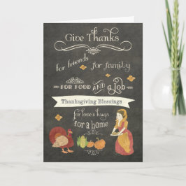 Thanksgiving Zegeningen, Christelijk, schoolbord Feestdagen Kaart