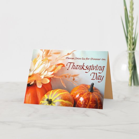 Thanksgiving Zegeningen Diner Uitnodiging (Voorkant)