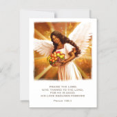 Thanksgiving Zegeningen. Engel Religieus Magnetische Uitnodiging (Voorkant)