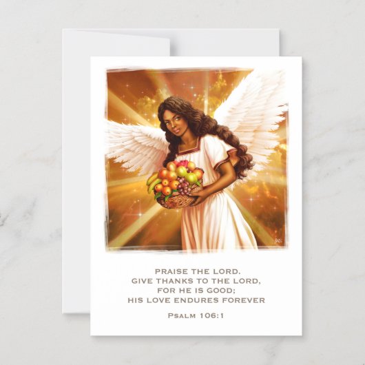 Thanksgiving Zegeningen. Engel Religieus Magnetische Uitnodiging (Voorkant)