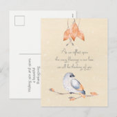 Thanksgiving zegeningen herfstbladeren en vogels feestdagenkaart (Voorkant / Achterkant)