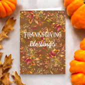 Thanksgiving Zegeningen Herfstboeket Herfstkleuren Kaart
