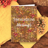 Thanksgiving Zegeningen Herfstboeket Herfstkleuren Kaart