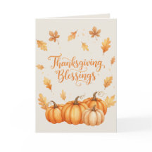 Thanksgiving Zegeningen Kaart – Cozy Autumn Waterc