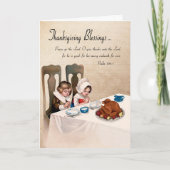  Thanksgiving zegeningen met biddende kinderen Feestdagen Kaart (Voorkant)
