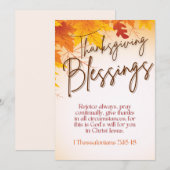 Thanksgiving zegeningen Wenskaart w / Bijbelvers Feestdagenkaart (Voorkant / Achterkant)